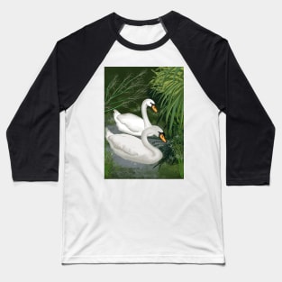 Swans on lake Baseball T-Shirt